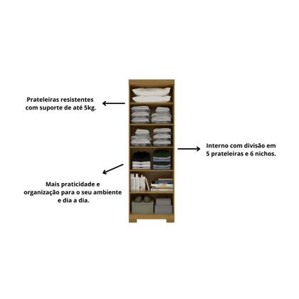 Imagem de Kit 02 Armário Multiuso Irís 2 Portas Com Chave Cinamomo Cozinha Lavanderia Escritório ACP Móveis