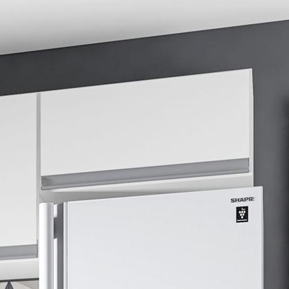 Imagem de Kit 02 Armários Aéreo Multiuso Geladeira Lux 60cm 100% MDF 01 Porta Basculante - Desk Design