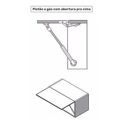 Imagem de Kit 02 Armários Aéreo Multiuso Geladeira Lux 60cm 100% MDF 01 Porta Basculante - Desk Design