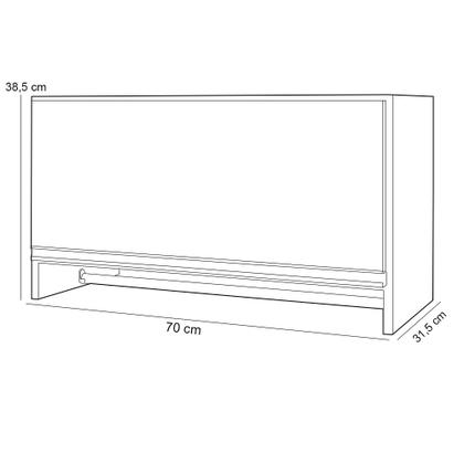 Imagem de Kit 02 Armários Multiuso Aéreo Cabideiro Grécia L03 Branco - Lyam Decor