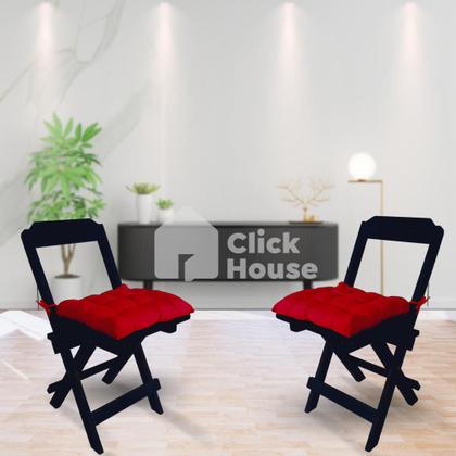 Imagem de Kit 02 Assentos Futon Para Cadeira 35x35cm Cores Variadas