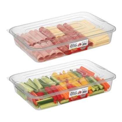 Imagem de Kit 02 Bandejas Multiuso 10 Litros com Tampa Carnes Frios Aves Verduras Churrasco