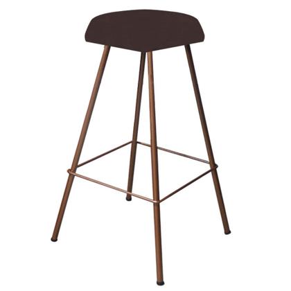 Imagem de Kit 02 Banqueta Alta Lari Eiffel Hexágono Cozinha Bar Balcão Bistrô Ferro Bronze material sintético Marrom - Ahazzo Móveis