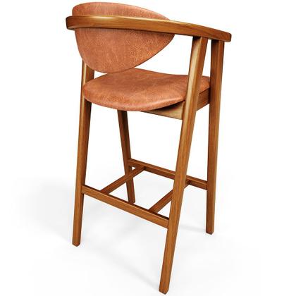 Imagem de Kit 02 Banquetas Alta Cozinha Bancada Bar Sala de Jantar Fixa Cecília L02 material sintético Camel - Lyam