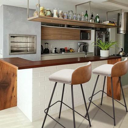 Imagem de Kit 02 Banquetas Alta Nobre com Pés de Ferro Area Gourmet