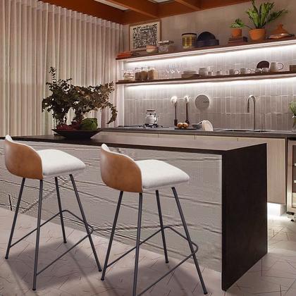 Imagem de Kit 02 Banquetas Alta Nobre com Pés de Ferro Area Gourmet