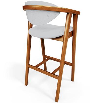 Imagem de Kit 02 Banquetas Alta Para Cozinha Bancada Bar Sala de Jantar Fixa Cecília L02 Linho Cinza - Lyam