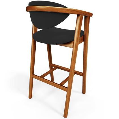 Imagem de Kit 02 Banquetas Alta Para Cozinha Bancada Bar Sala de Jantar Fixa Cecília L02 Suede Preto - Lyam