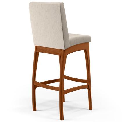 Imagem de Kit 02 Banquetas Altas Para Cozinha Sala de Jantar Fixa Mila B04 Linho Cru - Lyam Decor