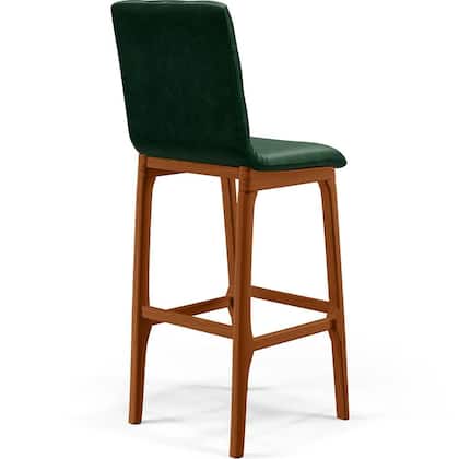 Imagem de Kit 02 Banquetas Altas Para Cozinha Sala de Jantar Fixa Zoe B04 Facto Verde Musgo - Lyam Decor