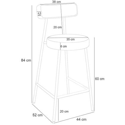 Imagem de Kit 02 Banquetas Baixa Cozinha Sala Jantar Bancada Milão L02 material sintético Whisky Preto