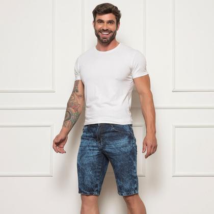 Imagem de Kit 02 Bermudas Jeans Longa Lisa Masculina 