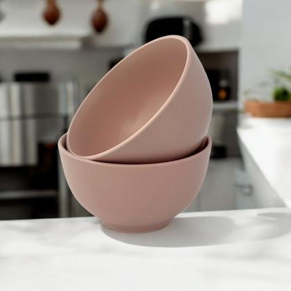 Imagem de Kit 02 Bowl Tigela Cumbuca Cerâmica Fosco 670ml Lyor Cronus