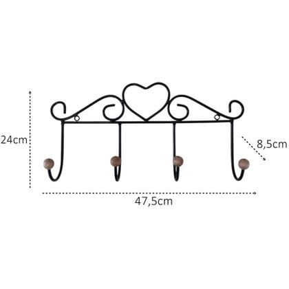 Imagem de Kit 02 Cabideiros Rústicos de Parede com 4 Ganchos Grandes - Oferta de Fábrica