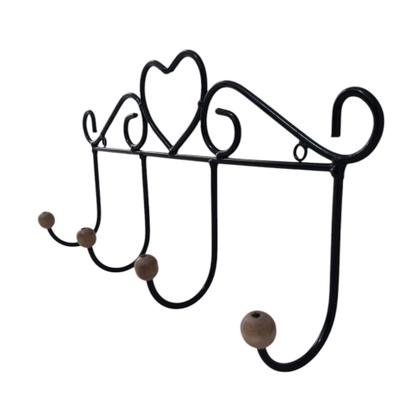 Imagem de Kit 02 Cabideiros Rústicos de Parede com 4 Ganchos Grandes - Oferta de Fábrica