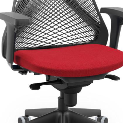 Imagem de Kit 02 Cadeiras De Escritório Giratória Presidente Unix P03 Tela Cinza Crepe Vermelho - Lyam Decor