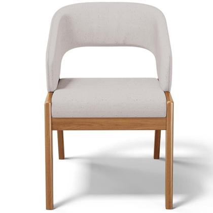 Imagem de Kit 02 Cadeiras De Jantar E Estar Living Estofada Lince L02 Linho Bege
