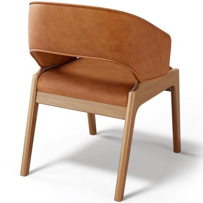 Imagem de Kit 02 Cadeiras De Jantar E Estar Living Estofada Lince L02 material sintético Canela - Lyam Decor
