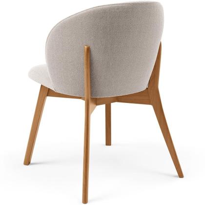 Imagem de Kit 02 Cadeiras de Jantar e Estar Living Estofada Mia L02 Bouclê Bege - Lyam Decor