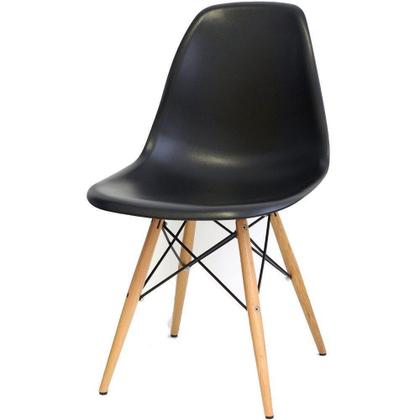 Imagem de Kit 02 Cadeiras Decorativas Eiffel Charles Eames Preto com Pés de Madeira - Lyam Decor