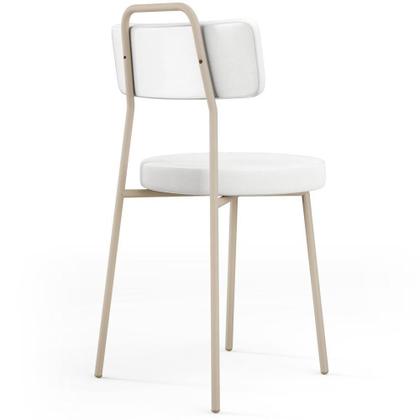 Imagem de Kit 02 Cadeiras Decorativas Estofada Sala Jantar Barcelona Arena L02 Facto Branco - Lyam