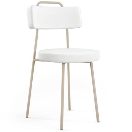 Imagem de Kit 02 Cadeiras Decorativas Estofada Sala Jantar Barcelona Arena L02 Facto Branco - Lyam