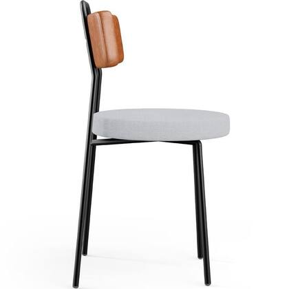Imagem de Kit 02 Cadeiras Decorativas Estofada Sala Jantar Barcelona L02 material sintético Camel Linho Cinza