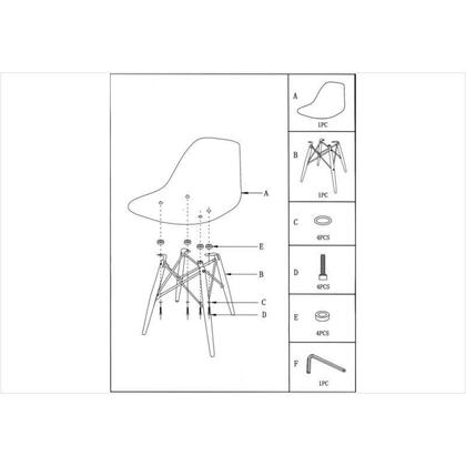 Imagem de Kit 02 Cadeiras Eiffel Charles Eames em ABS Branca com Base de Madeira DSW