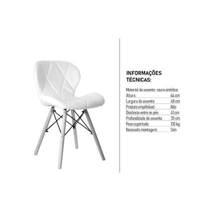 Imagem de Kit 02 Cadeiras Estofada Jantar Charles Eames Eiffel Slim Wood Confort Cinza