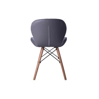Imagem de Kit 02 Cadeiras Estofada Jantar Charles Eames Eiffel Slim Wood Confort Cinza