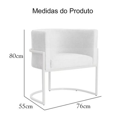 Imagem de Kit 02 Cadeiras Luna para Consultório Base de Metal Branco Suede Escolha sua cor - WeD Decor