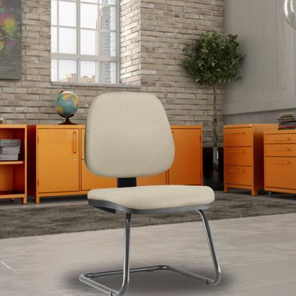 Imagem de Kit 02 Cadeiras Para Escritório Job Fixa Suede Bege - Lyam Decor