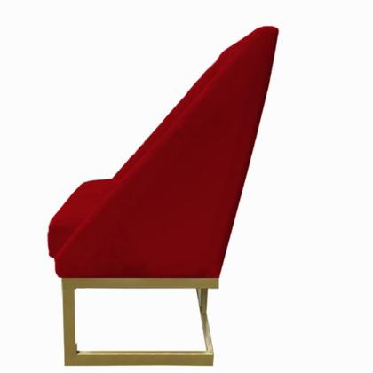 Imagem de Kit 02 Cadeiras Para Sala De Jantar Ana Base de ferro Suede Vermelho - D'Classe Decor