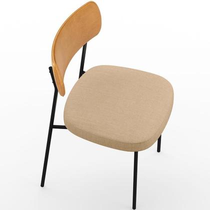 Imagem de Kit 02 Cadeiras Sala De Jantar L02 Whisky Bege Escuro