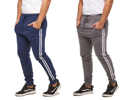 Imagem de Kit 02 calças de moletom masculina saruel skinny sport luxo