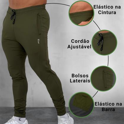 Imagem de Kit 02 Calças Jogger Masculina Em Poliamida De Academia