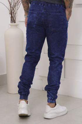 Imagem de Kit 02 Calças Jogger Sarja Premium Masculina Bege e Jeans