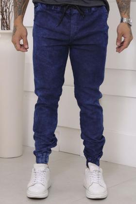 Imagem de Kit 02 Calças Jogger Sarja Premium Masculina Bege e Jeans