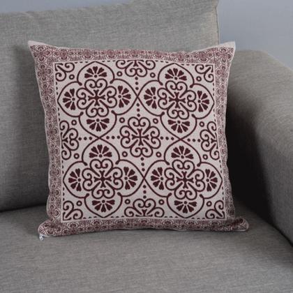 Imagem de Kit 02 Capas Para Almofadas Estampadas Premium Jacquard Estampado Bordô