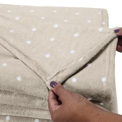 Imagem de Kit 02 Cobertor Manta King Size Poá Bolinha Softy 2,60 x 2,40 Toque Macio Aveludado Coberta Antialergico Fleece Flannel