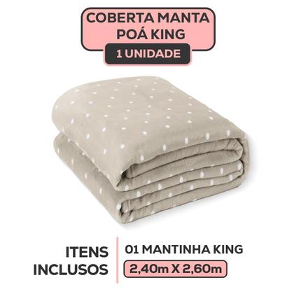 Imagem de Kit 02 Cobertor Manta King Size Poá Bolinha Softy 2,60 x 2,40 Toque Macio Aveludado Coberta Antialergico Fleece Flannel