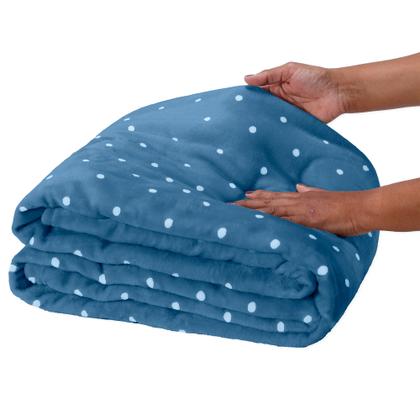 Imagem de Kit 02 Cobertor Manta King Size Poá Bolinha Softy 2,60 x 2,40 Toque Macio Aveludado Coberta Antialergico Fleece Flannel