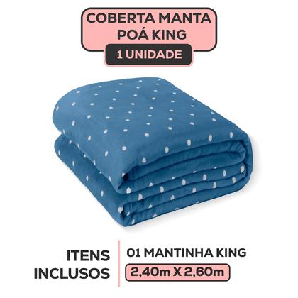 Imagem de Kit 02 Cobertor Manta King Size Poá Bolinha Softy 2,60 x 2,40 Toque Macio Aveludado Coberta Antialergico Fleece Flannel