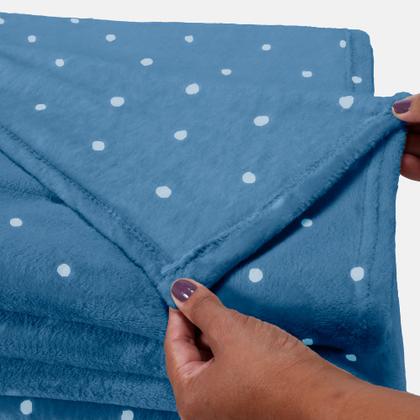 Imagem de Kit 02 Cobertor Manta King Size Poá Bolinha Softy 2,60 x 2,40 Toque Macio Aveludado Coberta Antialergico Fleece Flannel