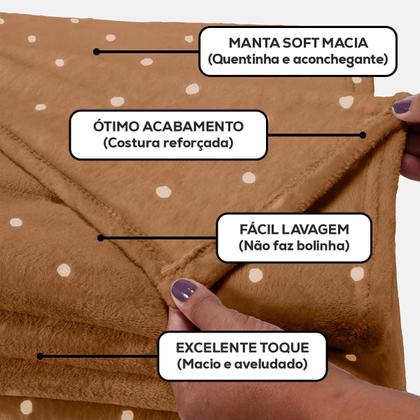Imagem de Kit 02 Cobertor Manta King Size Poá Bolinha Softy 2,60 x 2,40 Toque Macio Aveludado Coberta Antialergico Fleece Flannel