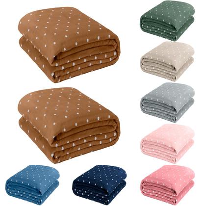 Imagem de Kit 02 Cobertor Manta King Size Poá Bolinha Softy 2,60 x 2,40 Toque Macio Aveludado Coberta Antialergico Fleece Flannel