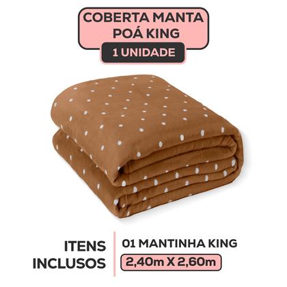 Imagem de Kit 02 Cobertor Manta King Size Poá Bolinha Softy 2,60 x 2,40 Toque Macio Aveludado Coberta Antialergico Fleece Flannel