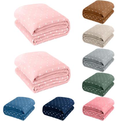 Imagem de Kit 02 Cobertor Manta King Size Poá Bolinha Softy 2,60 x 2,40 Toque Macio Aveludado Coberta Antialergico Fleece Flannel