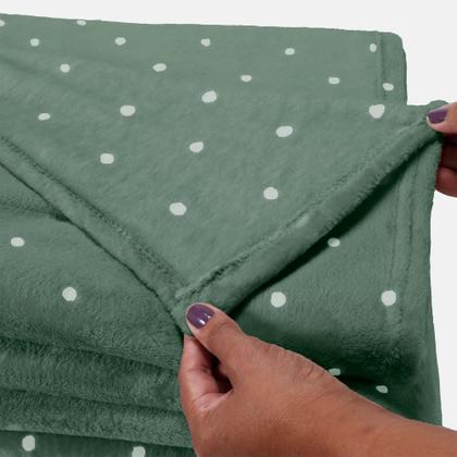 Imagem de Kit 02 Cobertor Manta King Size Poá Bolinha Softy 2,60 x 2,40 Toque Macio Aveludado Coberta Antialergico Fleece Flannel