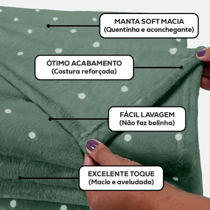 Imagem de Kit 02 Cobertor Manta King Size Poá Bolinha Softy 2,60 x 2,40 Toque Macio Aveludado Coberta Antialergico Fleece Flannel